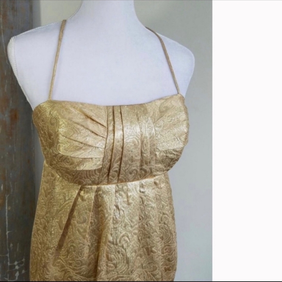 BCBG Paris Gold Cocktail Semi Formal Party Dress - Picture 3 of 5